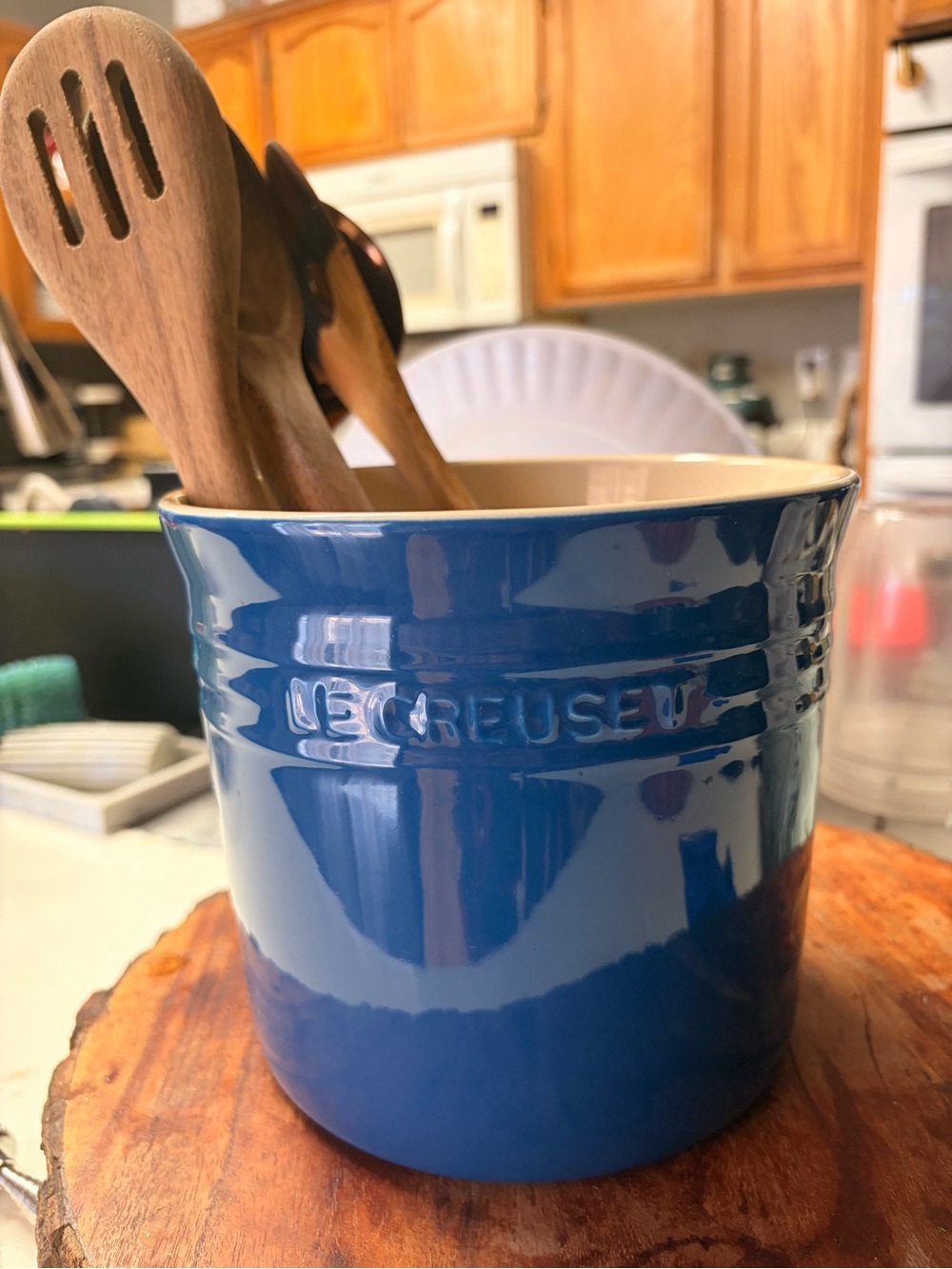 Le Creuset Cobalt Blue Stoneware Utensil Holder